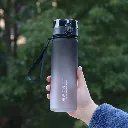 grinkwell 550ml_750ml_1000ml Frosted Gradient Sports Water Bottle - BPA-Free, Durable PC Material, Portable with Carrying Strap, Stylish Ombre Design in Pink to Blue, Black, or Light Blue to Sky, Perfect for .jfif